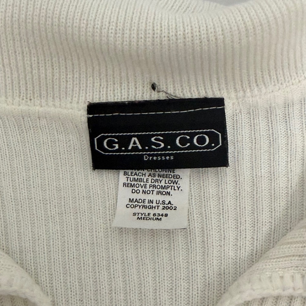 G.A.S.CO. Womens Vintage Y2K Ribbed Knit Colorblock Polo Mini Dress Medium Retro - Picture 3 of 7